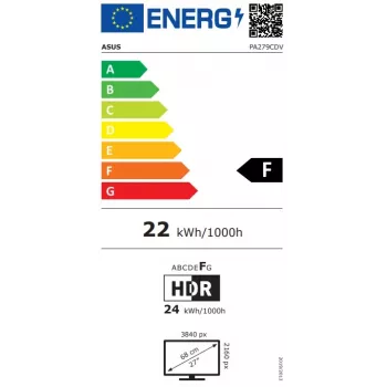 ASUS ProArt Display OLED PA279CDV 26,5 inch 4K UHD OLED monitor met 120Hz, HDR, USB-hub, in hoogte verstelbaar, zwart/zilver