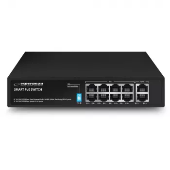 Esperanza 10-poorts PoE+ switch 10/100/1000 120W MATRIX ENS108