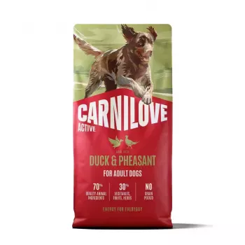 CARNILOVE ACTIVE hondenbrokken met eend & fazant voor volwassen honden van alle rassen 12 kg