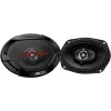 JVC CS-DR6932 6x9 inch 3-weg coaxiale luidsprekers voor auto's, 500W piek, 70W RMS, carbon-mica woofer, PEI-tweeter, 4 ohm