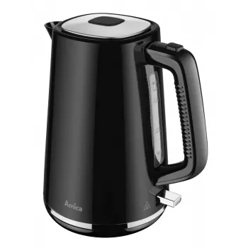AMICA Waterkoker 1,7 L KF304 - 2200 W RVS Draadloze Elektrische Waterkoker, Zilver/Zwart