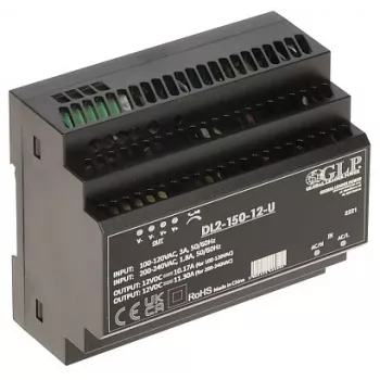 GLP schakelnetvoeding DL2-150-12-U 150W 12V 12.5A industriële DIN-rail voeding