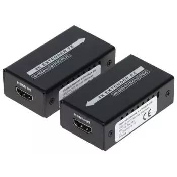 HDMI-extender via ethernet 4K 60m mini zender-ontvanger-set