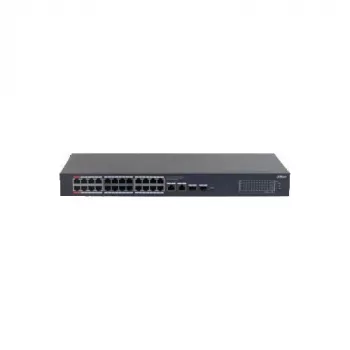Dahua CS4228-24GT-375 Managed PoE-switch Gigabit met 24 poorten, 2x Gigabit RJ45 + 2x SFP-uplinks, 375 W PoE-budget, Layer 2