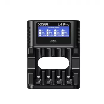 XTAR L4 PRO USB-C Li-ion/Ni-MH batterijlader, 1,5V/1,2V