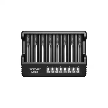 XTAR MX8 USB-C Li-ion/Ni-MH batterijlader, 3,7V/1,5V/1,2V