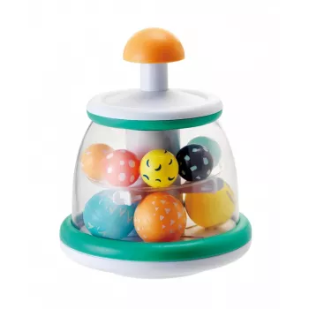 B-KIDS Rollabout Ball Top Infantino – mintgroen tolspeelgoed met ratelende kralen voor baby's vanaf 6 maanden