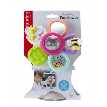 B-KIDS Infantino draaibloem met zuignap – meerkleurig zintuiglijk speelgoed voor baby's vanaf 6 maanden