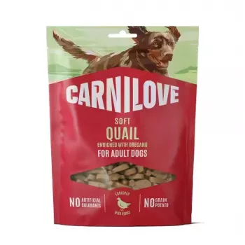 CARNILOVE hond SOFT snack kwartel met oregano 200 g - graanvrije zachte lekkernijen voor volwassen honden