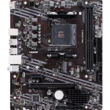 MSI PRO A520M-S AM4 micro-ATX-moederbord, AMD A520, DDR4, HDMI, gigabit-LAN