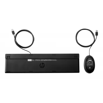 HP 320MK USB bedrade toetsenbord-muisset, spatwaterdicht - zwart - EST