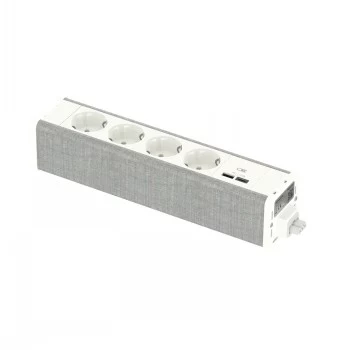 SCHNEIDER ELECTRIC UNICA SYSTEM+ MOD.UNIT 4XSCHUKO+USBA/C WIT/GRIJS