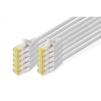 DIGITUS CAT6A S/FTP patchkabel, 3 m, grijs, 10 stuks