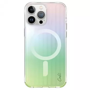 UNIQ Coehl Linear Case voor iPhone 15 Pro 6,1 inch met magnetisch laden, Opal/Iridescent