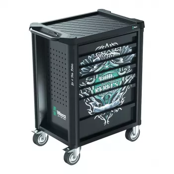 Wera 9700 Tool Rebel gereedschapskar 1, 7 laden, RVS werkblad, groen/zwart