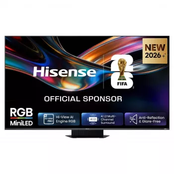Hisense 65UR9DS 65-inch 4K UHD RGB MiniLED smart-tv, 3840x2160, 170 Hz, 6 ms, HDR, HDMI, USB-C, LAN, WiFi, Bluetooth, zwart/grijs