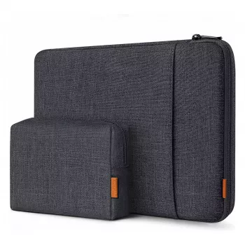 Inateck 16 Laptoptas met accessoirezakje LB01006/S1, zwart-grijs