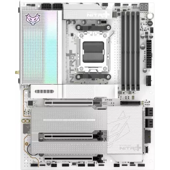 SAPPHIRE NITRO+ X870EA PHANTOMLINK P.E moederbord, AMD X870E, socket AM5, DDR5, Wi-Fi 7, wit/zwart