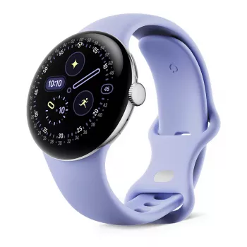 Google Pixel Watch 4 - 41 mm - Polished Silver aluminium - Iris Active Band - Wear OS-smartwatch
