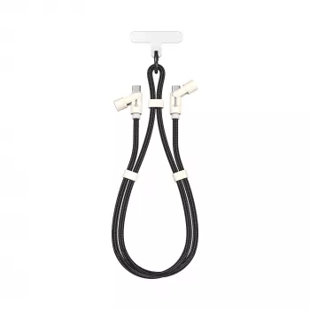 SBOX LANYARD BLACK USB-C naar USB-C-kabel 1,5 m zwart