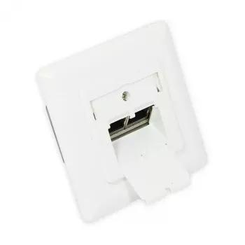 GoodConnections Cat. 6 netwerkcontactdoos, 2xRJ45, afgeschermd, inbouw, designcompatibel, verticale kabelingang, signaalwit (RAL 9003), GC-N0024