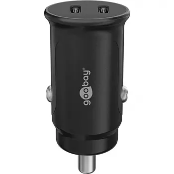 GOOBAY Dual-USB-C PD Auto Snellader (Power Delivery), Zwart - 30W (12/24V) Geschikt voor apparaten met USB-C