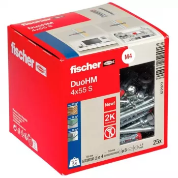 Fischer DuoHM 4x55 S TX holle-wandplug, 25 st.