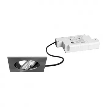 Brumberg 39365153 BB05 set LED-inbouwspots, vierkant, nikkel, 6 W, 230 V, 3000 K (830), fasedimbaar, zwenkbaar