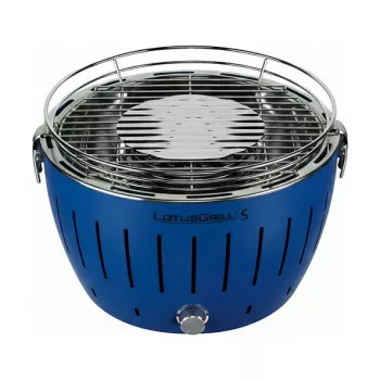 LotusGrill G280 U Blue draagbare houtskoolgrill met rookvrije technologie