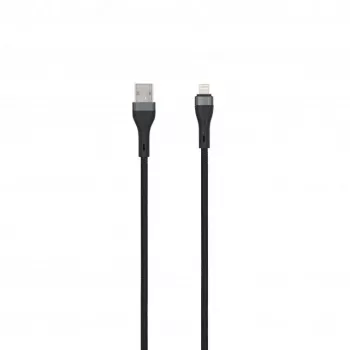 SEEK TOTI USB-A naar Lightning 2m gevlochten kabel 2A (non-MFI) zwart