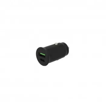 SEEK TOTI 30W Type-C + USB-A auto-snellaadapter, zwart