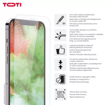 TOTI gehard glas 2D screenprotector Full Cover voor iPhone 17/16 Pro transparant