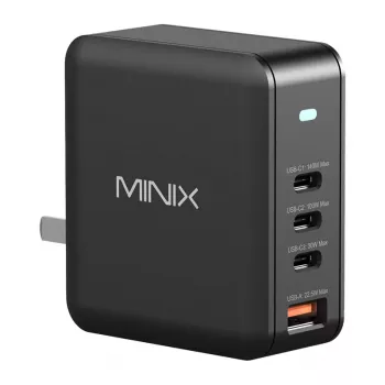 MINIX NEO-P165 GaN-oplaadadapter met 3x USB-C en 1x USB-A aansluitingen 165W