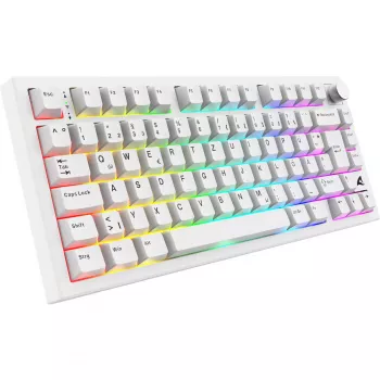 Sharkoon SGK55W SKILLER draadloos gaming toetsenbord, 75% layout, PBT keycaps, wit