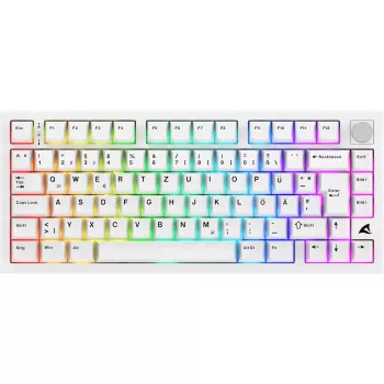 Sharkoon SGK55W SKILLER draadloos gaming toetsenbord, 75% layout, PBT keycaps, wit