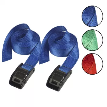Master Lock 3110EURDATCOL Spanbanden 2,5m met klemgesp, 150kg, diverse kleuren, 2-pack