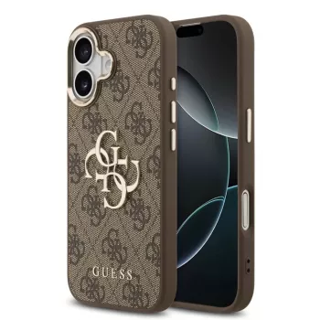 GUESS hard cover 4G metal logo bruin voor Apple iPhone 17
