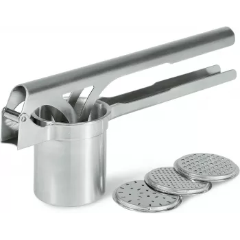 GEFU TRI STAR aardappel- en spätzlepers met 3 zeefschijven, RVS, 35 cm (13100)