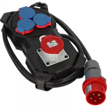 Brennenstuhl Power Station CEE 400V/16A, 3x230V/16A, 2 m kabel, IP44, 6 stopcontacten