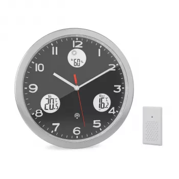 MEBUS 13149 radiografische wandklok 30 cm aluminium stille gang