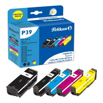 Pelikan P39 Compatibele inktcartridge multipack 5 stuks voor Epson 33XL (zwart, cyaan, magenta, geel, fotozwart)