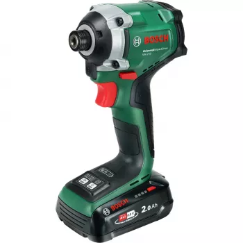 BOSCH UniversalImpactDrive 18V-210 accu-slagmoersleutel (18V, 2,0Ah, Li-Ion, 1/4 inch zeskant, 210 Nm, 3400 t/min, koffer, POWER FOR ALL ALLIANCE)