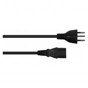 Kabelmeister Swiss Power Cord Type J SEV 1011 naar IEC C13 Zwart 1,8m