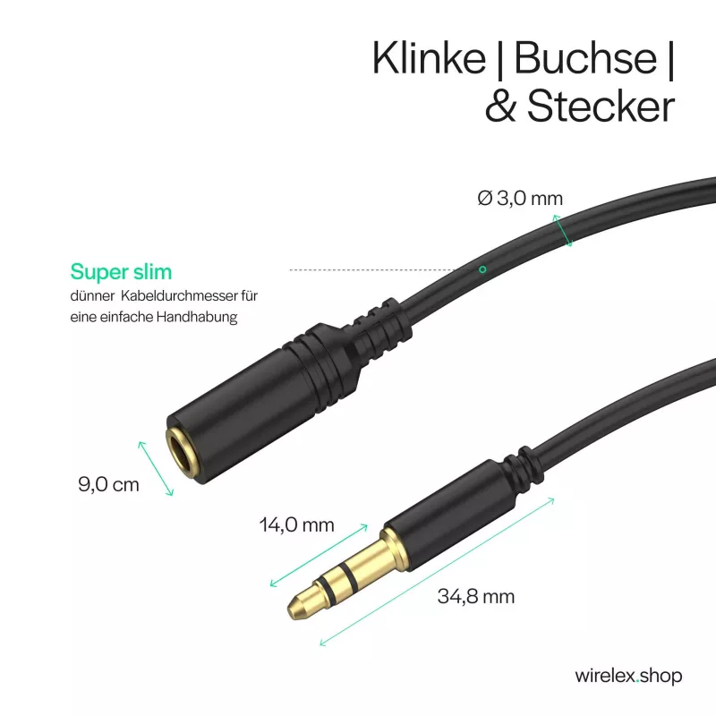 ShiverPeaks audiojackkabel mini flex