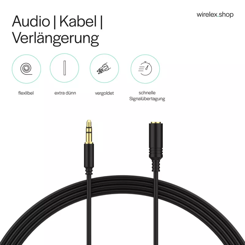 ShiverPeaks audiojackkabel mini flex