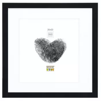 Deknudt S66KF2 P1 20x20 houten fotolijst zwart met witte passe-partout