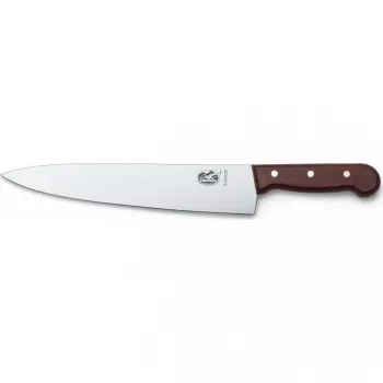 Victorinox Wood kokmes 22 cm, lem van roestvrij staal, houten handgreep, bruin (5.2000.22G)