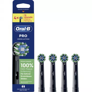 Oral-B Pro CrossAction Vervangborstelkoppen Zwart 4-pack (015431)