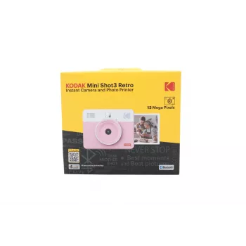 KODAK C300RP rode instant digitale camera met ZINK Zero Ink-technologie, 16MP, Bluetooth 4.0, 3,5 inch lcd, MicroSD tot 256GB, ingebouwde accu, automatische flits, zelfontspanner, compatibel met de KODAK Classic 2.0-app
