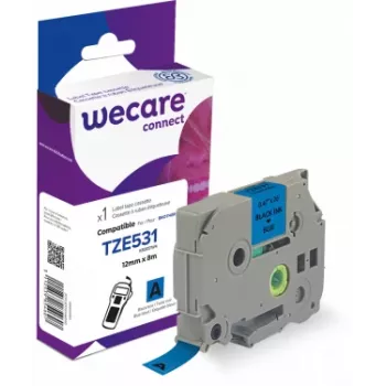 Armor K80051W4 compatibele etikettenband zwart op blauw voor Brother TZE-531 12mm x 8m laminaat-PET
